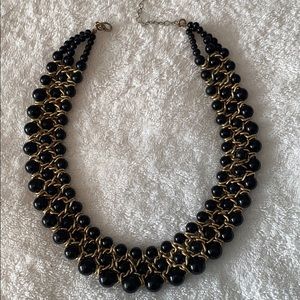 Gold & Black Beaded Necklace